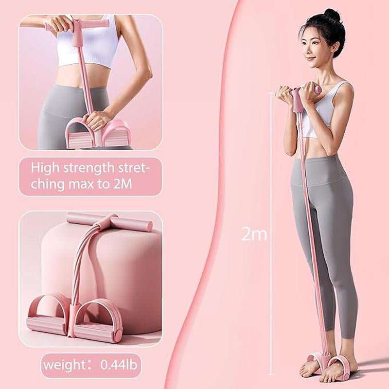 Manual Tension Training Pedal Elastic Band, Eco-Friendly Natural Latex Yoga Stretching Band, Adjustable Resistance Band for Home Gym Arm & Waist Training, Exercise Equipment