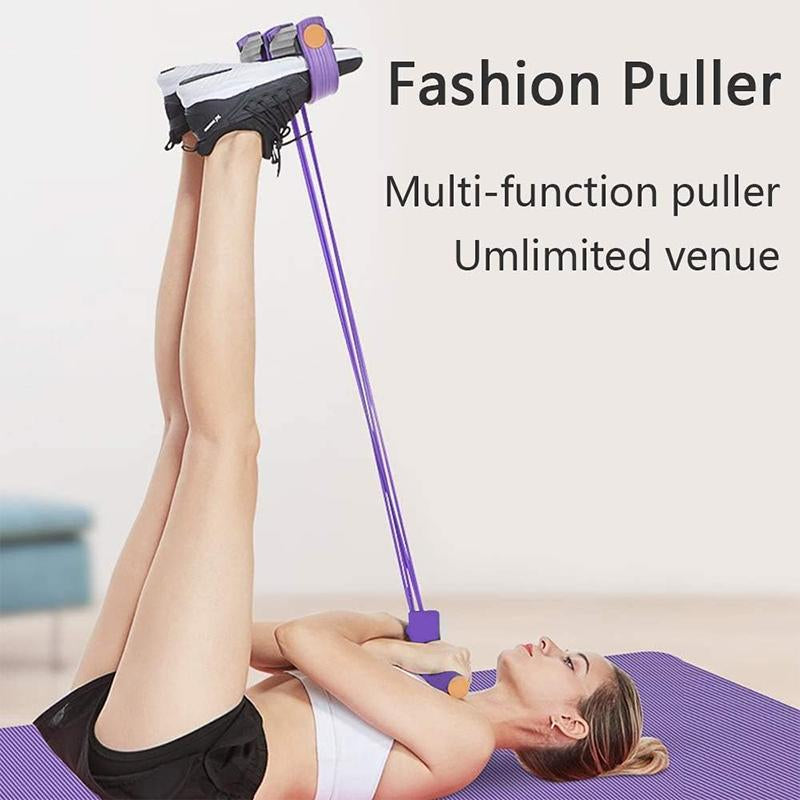 Manual Tension Training Pedal Elastic Band, Eco-Friendly Natural Latex Yoga Stretching Band, Adjustable Resistance Band for Home Gym Arm & Waist Training, Exercise Equipment