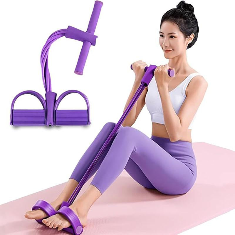 Manual Tension Training Pedal Elastic Band, Eco-Friendly Natural Latex Yoga Stretching Band, Adjustable Resistance Band for Home Gym Arm & Waist Training, Exercise Equipment