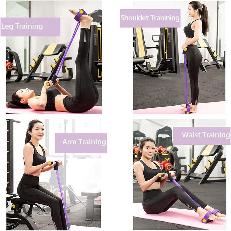 Manual Tension Training Pedal Elastic Band, Eco-Friendly Natural Latex Yoga Stretching Band, Adjustable Resistance Band for Home Gym Arm & Waist Training, Exercise Equipment